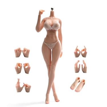 Imagem de Corpo feminino em escala 1/6, corpo ligeiramente gordo de 30,5 cm, super flexível, sem costura, pele normal, esqueleto de aço inoxidável, boneco de ação de soldado em miniatura