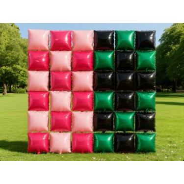 Imagem de 37Pcs Wicked Party Square Foil Balloons Wall Backdrop Double Sided Pink and Green Tunnel Arch Kit for Movie Witch Theme Baby Shower Wicked themed Birthday Party Decorations