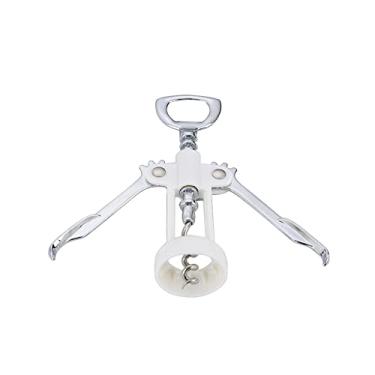 Imagem de GAILY YOUTH Saca-rolhas de asa de vinho Opner, saca-rolhas de aço inoxidável com cortador de bobina usado em bares de restaurante de cozinha, saca-rolhas de garçom, abridor de garrafas de tampa de cerveja para homens e mulheres (branco)