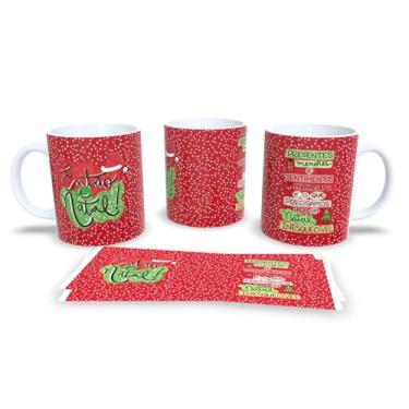 Imagem de Caneca de Cerâmica Natalina, Branca, 325ml, Design de Gatos com Gorro de Natal, Decorativa de Natal (7)