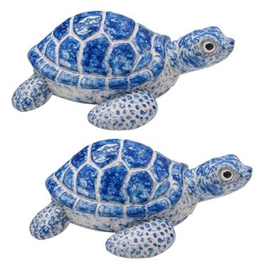 Imagem de Pacote com 2 tampas de parafuso de vaso sanitário decorativas, tampas de vaso sanitário de tartaruga marinha, decoração de banheiro caprichosa para espaços de estilo costeiro, tampas de tampa de