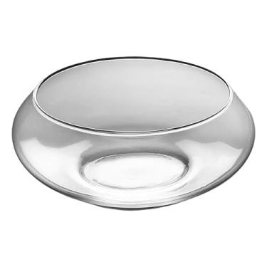 Imagem de Tigela de vidro para aquário | Pote raso de narciso - Tigela de peixe redonda e rasa para decoração de interiores de casa, centros de mesa, plantas, bonsai, suculentas, exibição de flores