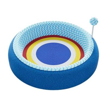 Imagem de Fxzqgnh Arranhador de Sisal para Gatos com Bola, Almofada Oval para Arranhar, Arranhador para Gatos para Exercícios, Brincadeiras de Perseguição, Acessórios P, 52x52x12cm