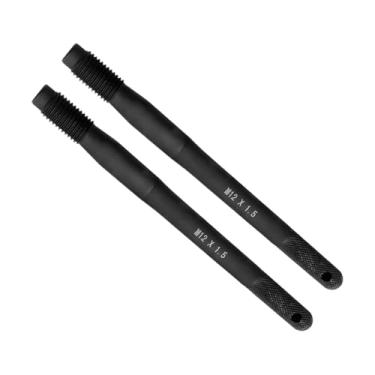 Imagem de Sandfren 2 peças de pino de alinhamento de roda de carro, M12 x 1,5 ferramenta de guia e balanceamento de parafuso de roda de aço, ferramenta mecânica de pino de alinhamento de pino de aro de gancho