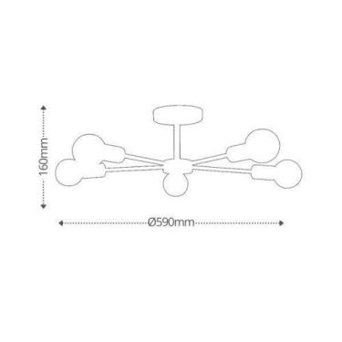 Imagem de Plafon Cyber5 4 Lâmpadas Preto - Taschibra
