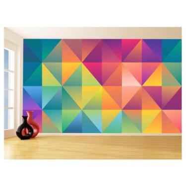 Imagem de Papel De Parede Geométrico Triângulos Abstrato 3,5M Gmt84 - Você Decor
