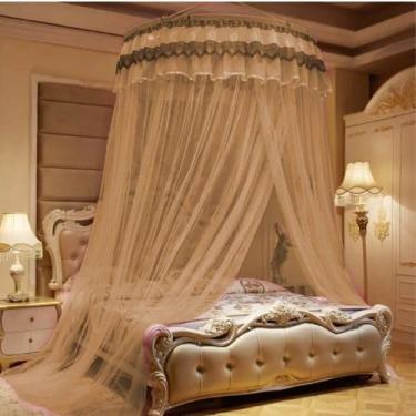 Imagem de Mosquiteiro Gigante de Teto Casal/King/Queen 14m com Abertura Lateral | Renda Luxo | Proteção Total Contra Mosquitos(MARROM)