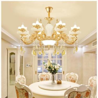 Imagem de Luminária pendente de luxo em estilo europeu - Design simples e elegante | Ideal para sala de estar, sala de jantar e quarto em casas de campo | Zhongshan Lighting (8 lâmpadas)
