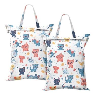 Imagem de SEHANY 2 peças de sacos grandes de lavanderia com alça, à prova d'água, bolsa de roupa para viagem e natação