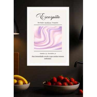 Imagem de Quadro Signo Escorpião com Vidro e Moldura Branca Tam:A4 - Spark Loja