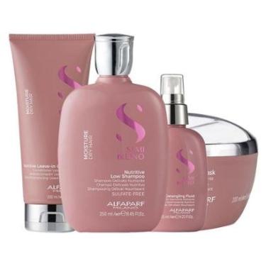 Imagem de Kit Alfaparf Milano Professional Semi Di Lino Moisture- Shampoo e Condicionador e Máscara e Leave-in-Unissex
