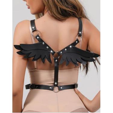 Imagem de Arreio Harness Corporal Feminino com Asas - OCASO, Preto