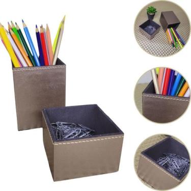 Imagem de Kit Porta Canetas e Clips Organizador de Mesa Escritorio - Apparatos, 
