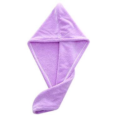 Imagem de Toalha de Cabelo Microfibra Enrolável Macia Super Absorvente Turbante Secagem Rápida Bonés Banho para Mulheres Longo e Grosso Não Deslizante Sem Cheiro Seguro Uso