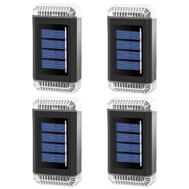 Imagem de LUMINFLY Luzes de parede alimentadas por energia solar, lâmpada de lavagem de LED para uso externo, construção abdominal, ângulo ajustável, decoração de jardim, resistente à água, serve em luminárias