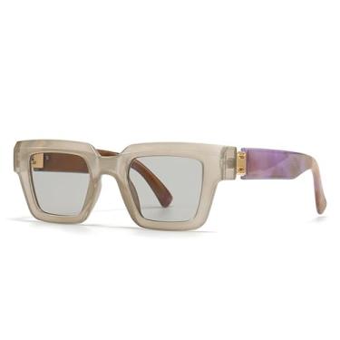 Imagem de Óculos de Sol Femininos com Lentes Degradê UV400, Cores Vibrantes, Estilo Punk Masculino, Ideais para Esportes ao Ar Livre, Corrida e Ciclismo, Cor Champagne e Cinza Claro