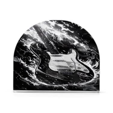 Imagem de Wassud Porta-guardanapos de acrílico guitarra preta moderno dispensador de guardanapo de papel em forma de U para mesa, cozinha, sala de jantar, bancada 1 peça (comporta 50-60 guardanapos)