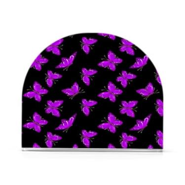 Imagem de Qilmy Suporte de guardanapo, porta-guardanapos de acrílico transparente borboleta para mesa, suporte de guardanapo de coquetel de papel de seda para cozinha, dispensador de guardanapos de jantar para