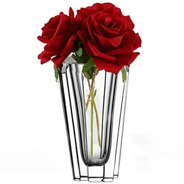 Imagem de Vaso de vidro para decoração de vaso de flores, vaso de cristal transparente para decoração, decoração nórdica, mesa de jantar, vaso de flores artificiais, decoração de casa, moderno, transparente