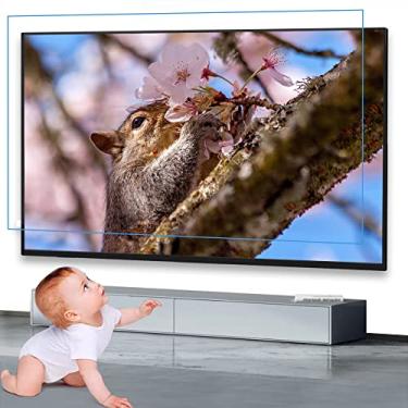 Imagem de uhyOHF Protetor de tela de TV antiluz azul de 43-65 polegadas, superfície fosca anti-UV para ambientes internos e externos, reduz o brilho protege os olhos, filme de filtro antiarranhões, ajuda você a