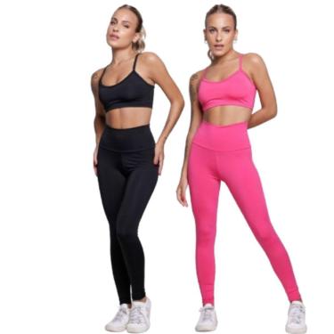 Imagem de KIT 2 Conjunto Top Alça Fina e Calça Suplex Serra e Mar Roupa Para Academia Treino Moda Fitness-Feminino