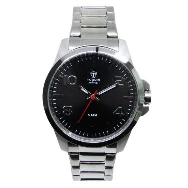 Imagem de Relógio Masculino de Aço Tuguir Analógico Infinity 6117G Prata e Preto-Masculino