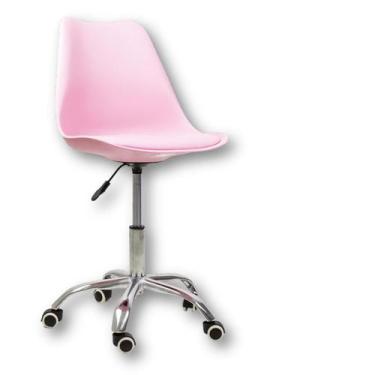 Imagem de Cadeira Office Base Cromada com Rodízio Giratória Saarinen - Oficial W