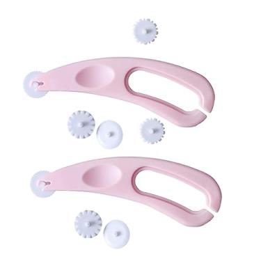 Imagem de 2 conjuntos de rolos de bolo reutilizáveis para fazer sobremesas para decoração de bolos e utensílios de cozinha para padaria doméstica rosa