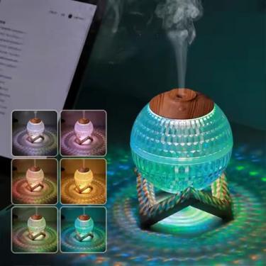 Imagem de Umidificador Portátil 350ml com Difusor de Aromas, Névoa Silenciosa, USB Tipo-C, Até 6h de Uso, Purificador de Ar para Quarto, Escritório, Yoga, Sono, Aromaterapia e Relaxamento – Design Moderno