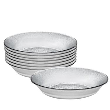 Imagem de Jogo 8 Prato Fundo De Vidro Acquamarine Transparente 19,5cm Class Home