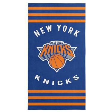 Imagem de NORTHWEST NBA New York Knicks Toalha de praia listrada, toalha de piscina macia e absorvente, secagem rápida, 76 x 152 cm