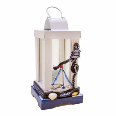 Imagem de Lamparina Luminária Naval Castiçal de Vela Barco Decoração