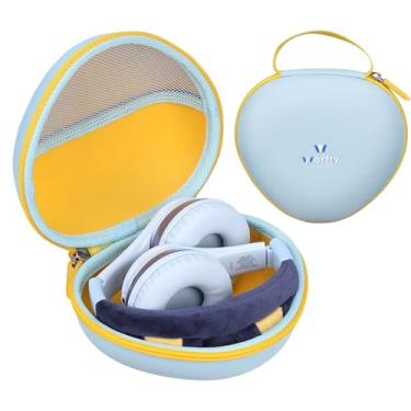 Imagem de Capa de fone de ouvido infantil compatível com fones de ouvido Bluetooth Bluetooth Bluetooth sem fio com microfone, inclui cabo auxiliar, bolsa para crianças e crianças pequenas (apenas caixa) (azul)