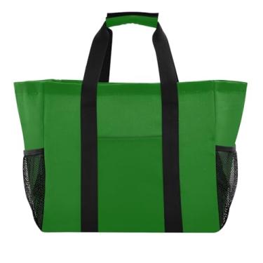 Imagem de ODAWA Sacolas de compras laváveis verde-escuras, sacola reutilizável para academia e uso diário