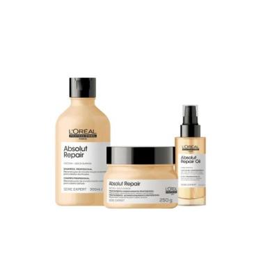 Imagem de L'Oréal Absolut Repair Gold kit Shampoo + Máscara + Óleo - LOréal Prof