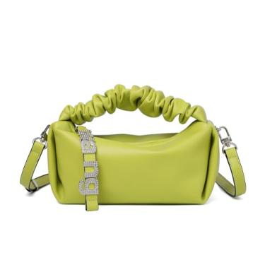 Imagem de Bolsa de ombro feminina macia pequena bolsa de mão de grife, bolsa clutch transversal leve, Verde