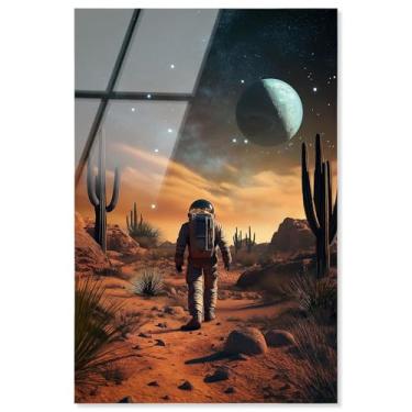 Imagem de Astronaut Arid Journey III Impressão acrílica arte de parede de astronauta por Art Remedy, pronto para pendurar, 40,6 x 61 cm