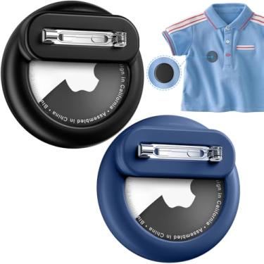 Imagem de Wowwat Compatível com suporte para Apple Air Tags para crianças, pacote com 2 capas ocultas com pino de segurança, antiperda para crianças, bebês, idosos, bagagem, sapatos, roupas, mochila - roxo +