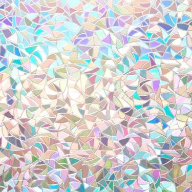 Imagem de Película de privacidade para janela arco-íris, 3D, decorativa, vitral, antiUV, não adesiva, reutilizável, 59,9 x 199,9 cm, para sala de casa, carro, vidro aderente