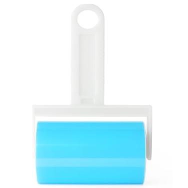 Imagem de Rolo Adesivo Lavável Tira Pelos e Fiapos Para Roupas Tapetes Sofás e Pelos de Pets 17cm (Azul)