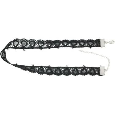 Imagem de 1 colar gargantilha de renda preta de 32 cm de espessura, colar elegante, gargantillas de mujer, colares góticos, retrô, clássico, sexy, vampiro, bruxa, acessórios, joias dos anos 90 para mulheres,