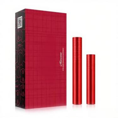 Imagem de Kit de Máscara Cílios 3D com 2 Pincéis Fórmula Ultra Preto Mais Grossos Conjunto Tubos Longa Duração