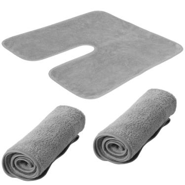 Imagem de 3 toalhas de esteticista de microfibra, toalha de spa de remoção, pano facial macio de secagem rápida, toalha de spa super absorvente para massagem e limpeza a vapor facial (3, cinza claro)