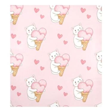 Imagem de Blueangle Capa magnética para lava-louças de gatinhos brancos dos namorados, decoração da capa da máquina de lavar louça, adesivos de eletrodomésticos, adesivos de eletrodomésticos, 58 cm C x 66 cm