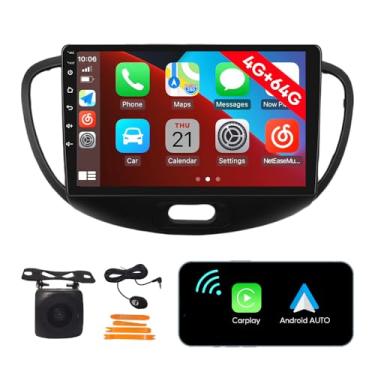 Imagem de [4G 64G] Android Car Stereo FM Radio Carplay Android Auto 22.9 cm Touchscreen Headunit Media Player com câmera de backup para Hyundai I10 2008 2009 2010 2011 2012