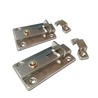 Imagem de Botão de segurança para janela de porta trava de mola aberta trava de aço inoxidável parafusos de porta móveis ferragens para casa 1 peça (pequeno-304 inoxidável)