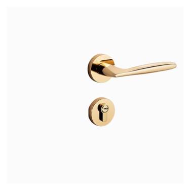 Imagem de VTGVVVTR Fechadura de porta de madeira interna fechadura magnética silenciosa de liga de zinco maçaneta de porta de quarto de casa fechadura de maçaneta dividida (PVDGolden 7255 sucção magnética)