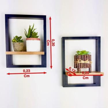 Imagem de KIT 2 Quadros Nicho Prateleira MDF 30X23cm Decoração - Decora Loja