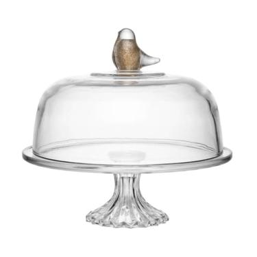 Imagem de WOLFF - Prato para Bolo de Vidro com Pé e Tampa Bird 30cm x 29cm