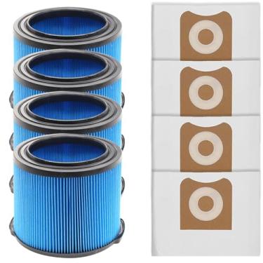 Imagem de MZY LLC Pacote com 4 filtros de substituição VF3500 e pacote com 4 sacos de vácuo VF3501 para filtros Ridgid Wet Dry Vacuums 3-4,5 galões, serve para WD3050, WD4070, WD4080, WD4522, 4000RV, 4500RV